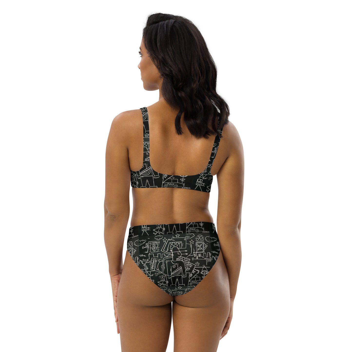 " Life and Fame" Recycled high-waisted bikini