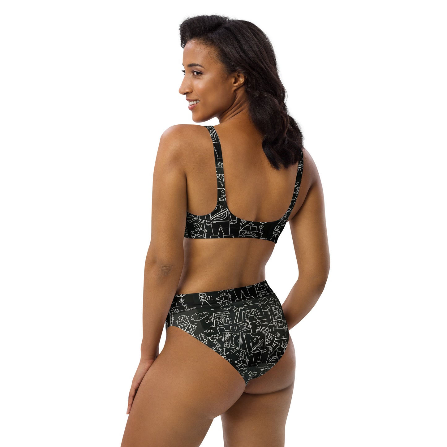 " Life and Fame" Recycled high-waisted bikini