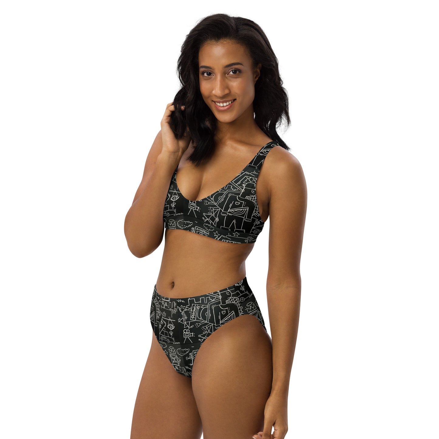 " Life and Fame" Recycled high-waisted bikini