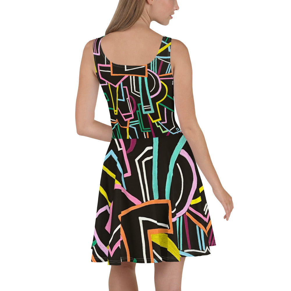 "Melodies of my silhouette" Skater Dress