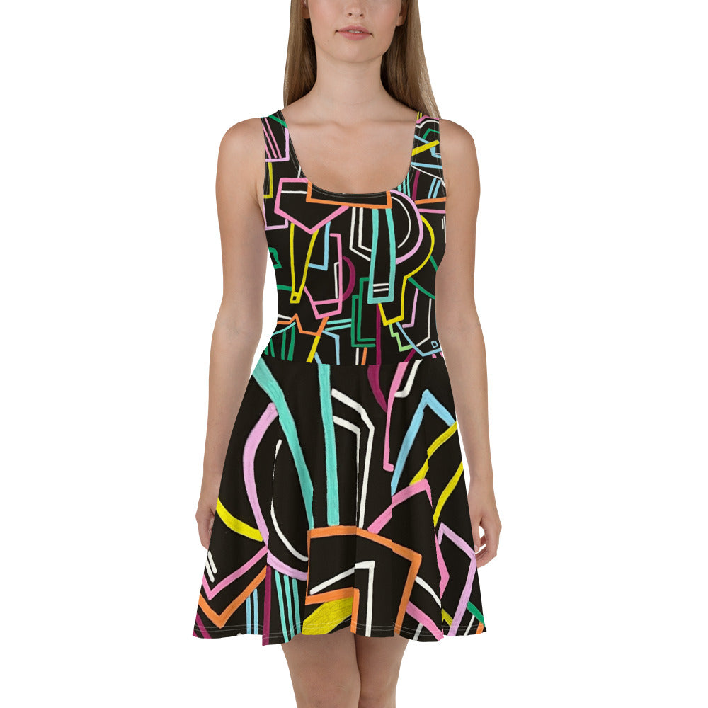 "Melodies of my silhouette" Skater Dress