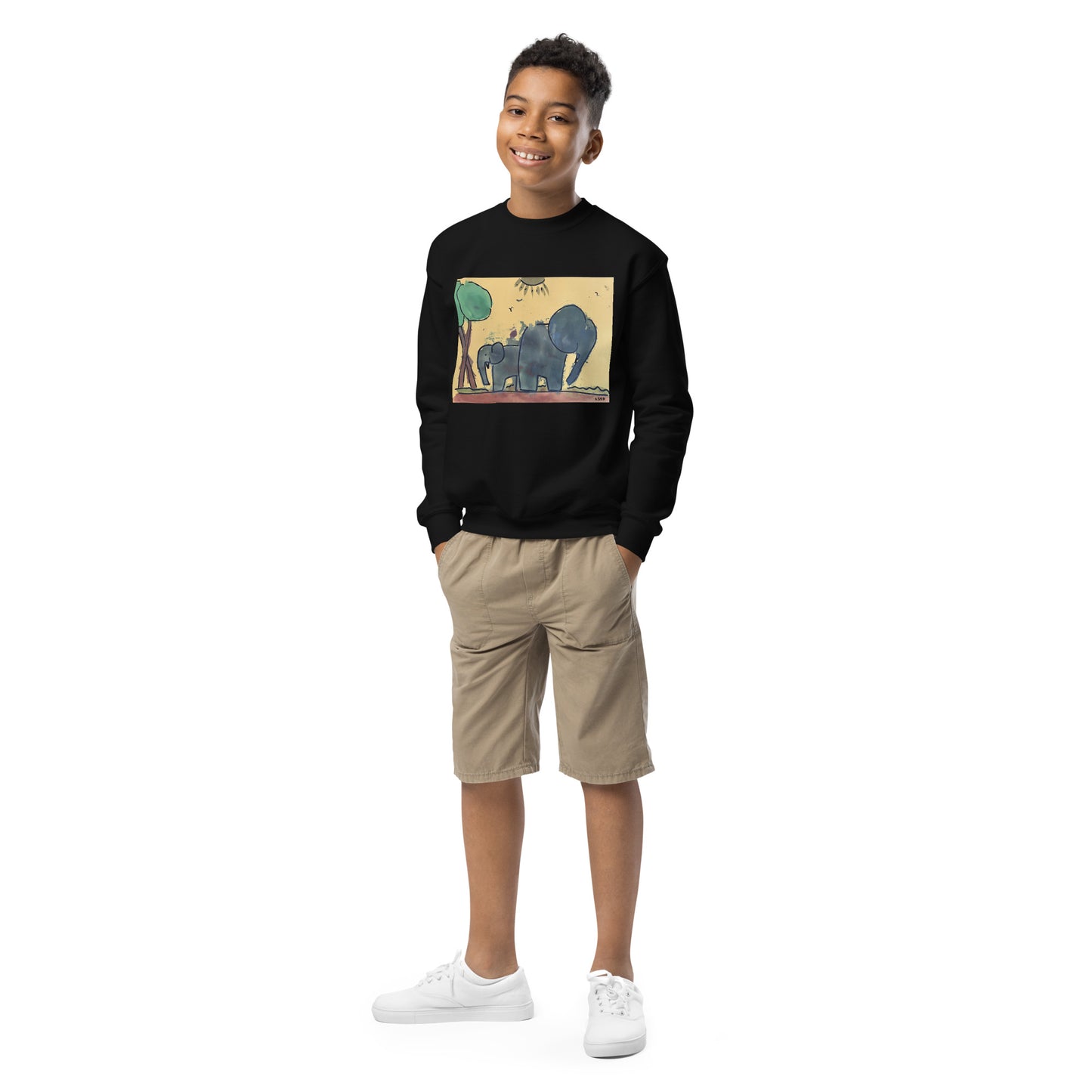 "Elephants" Youth crewneck sweatshirt