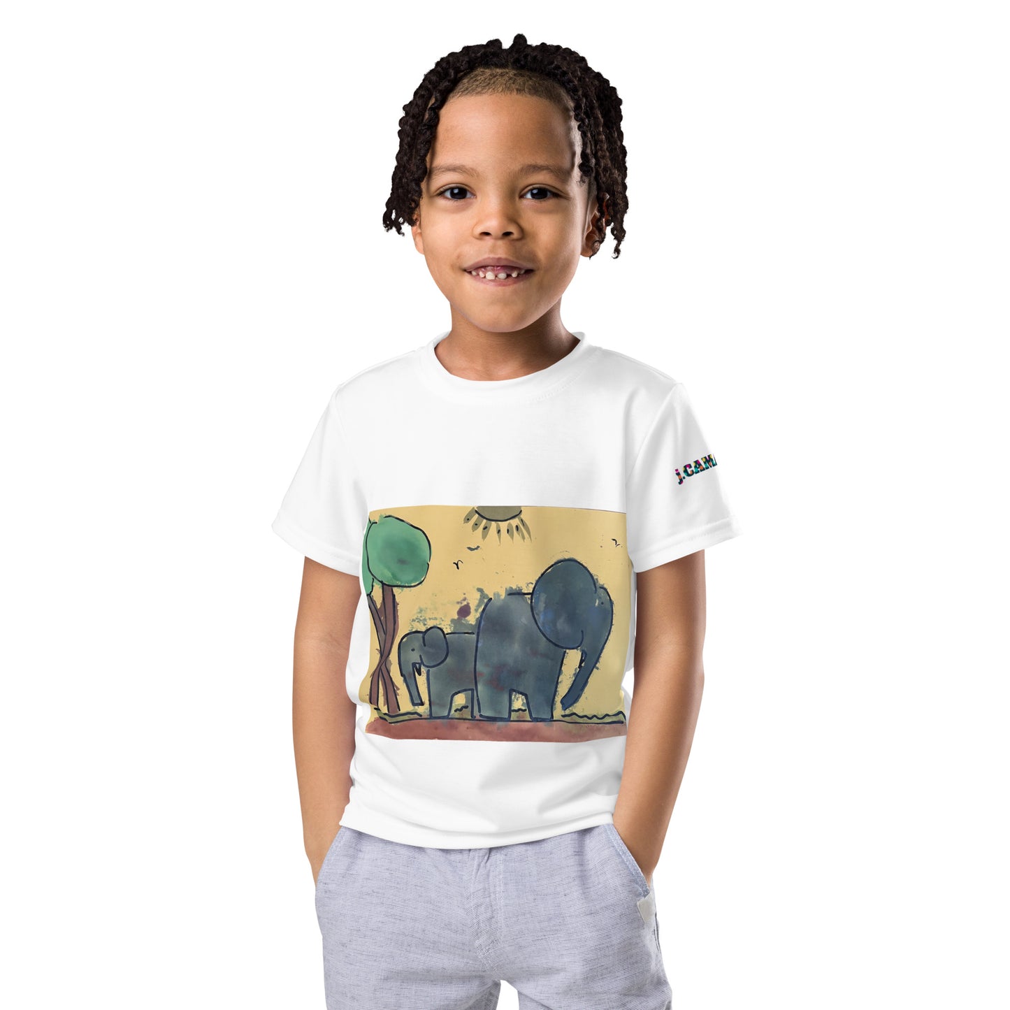 "Daddy and baby Elephant" Kids crew neck t-shirt