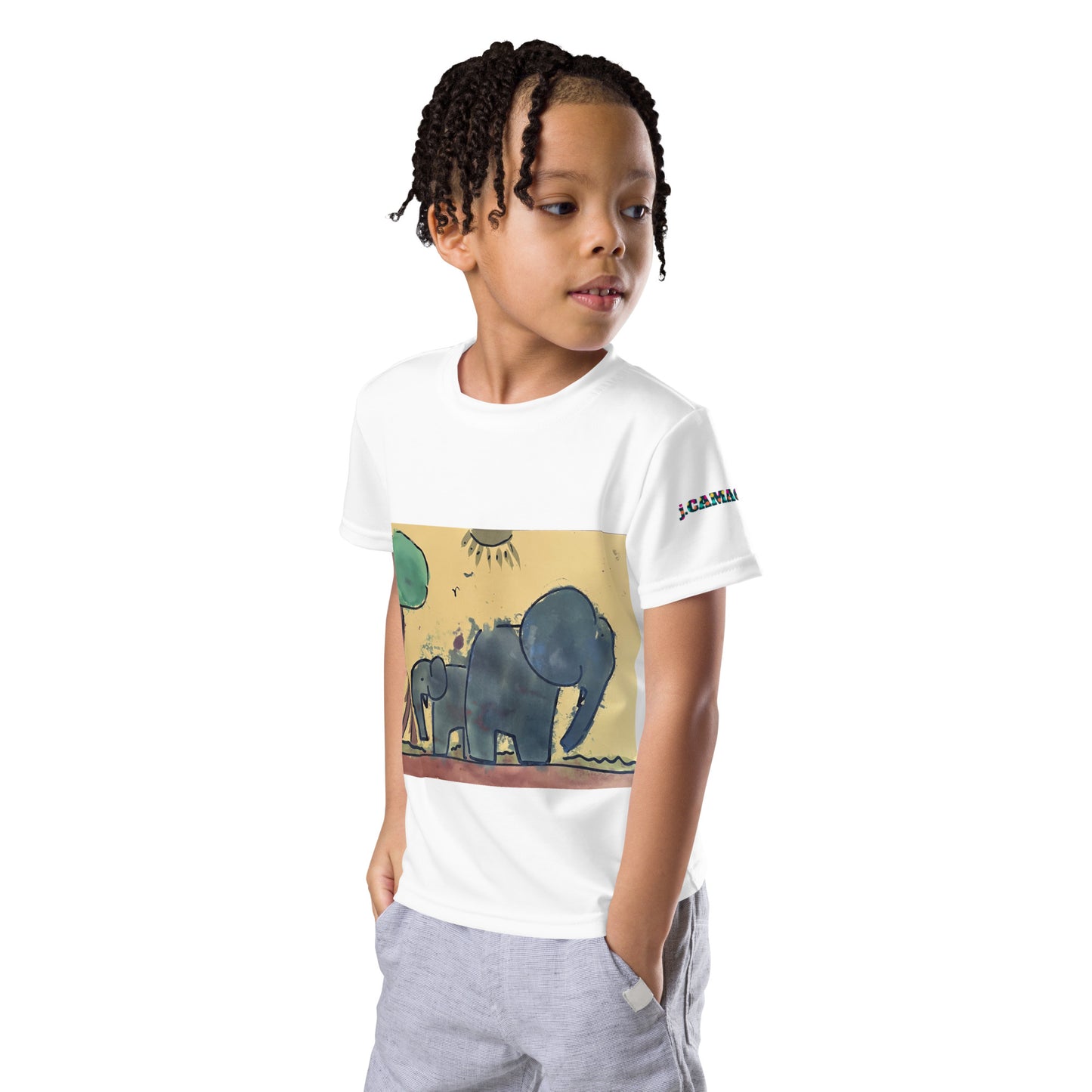 "Daddy and baby Elephant" Kids crew neck t-shirt