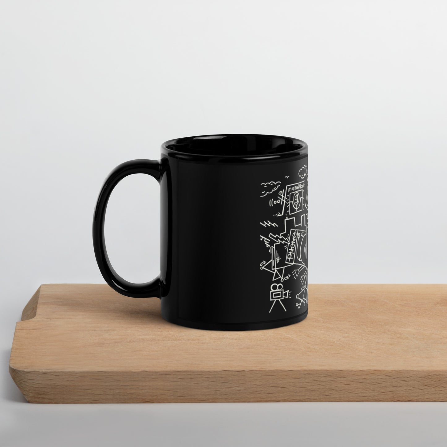 "Life and Fame" Black Glossy Mug