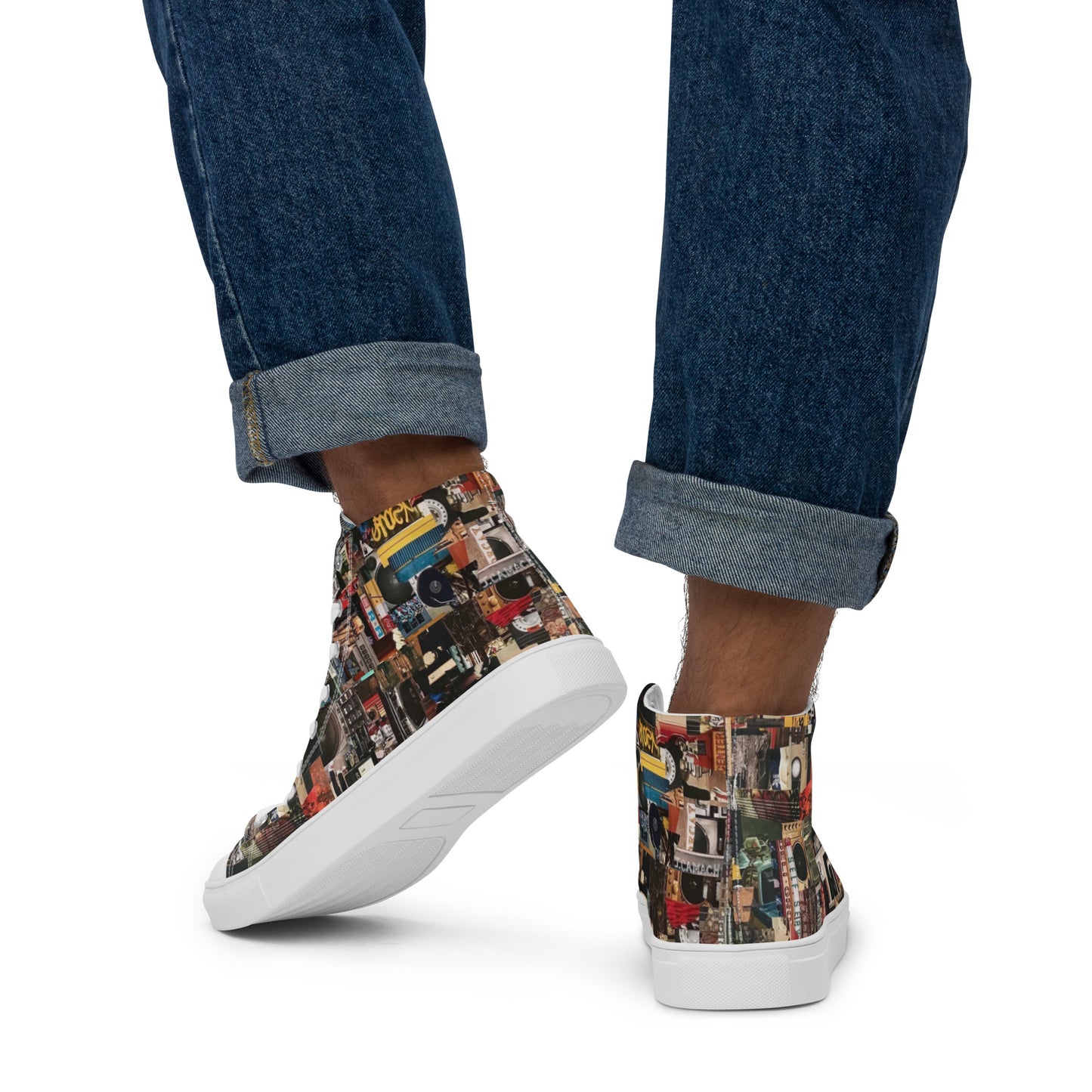 "Boogie Down Bronx" Men’s high top canvas shoes