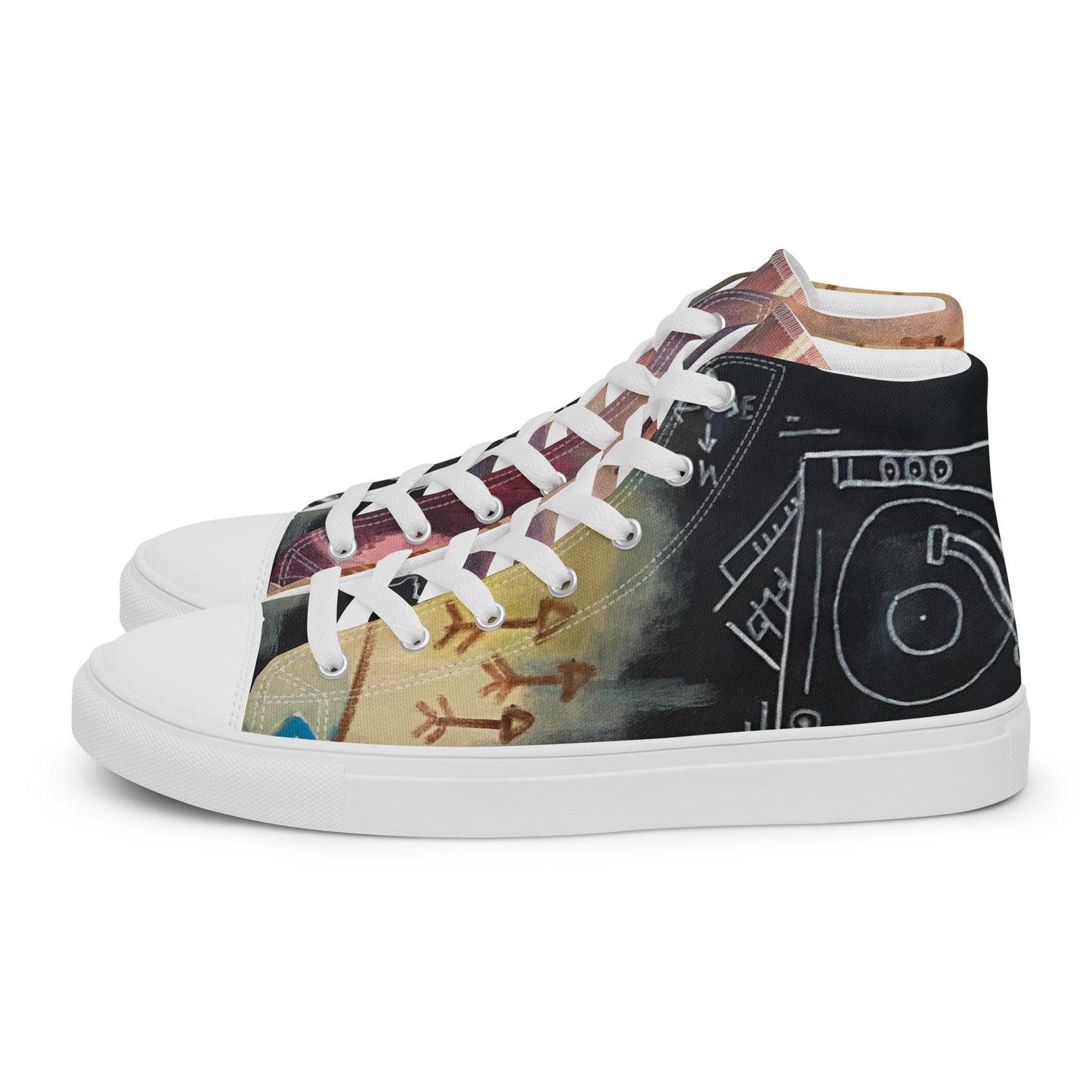 "Reflection No.7" Men’s high top canvas shoes