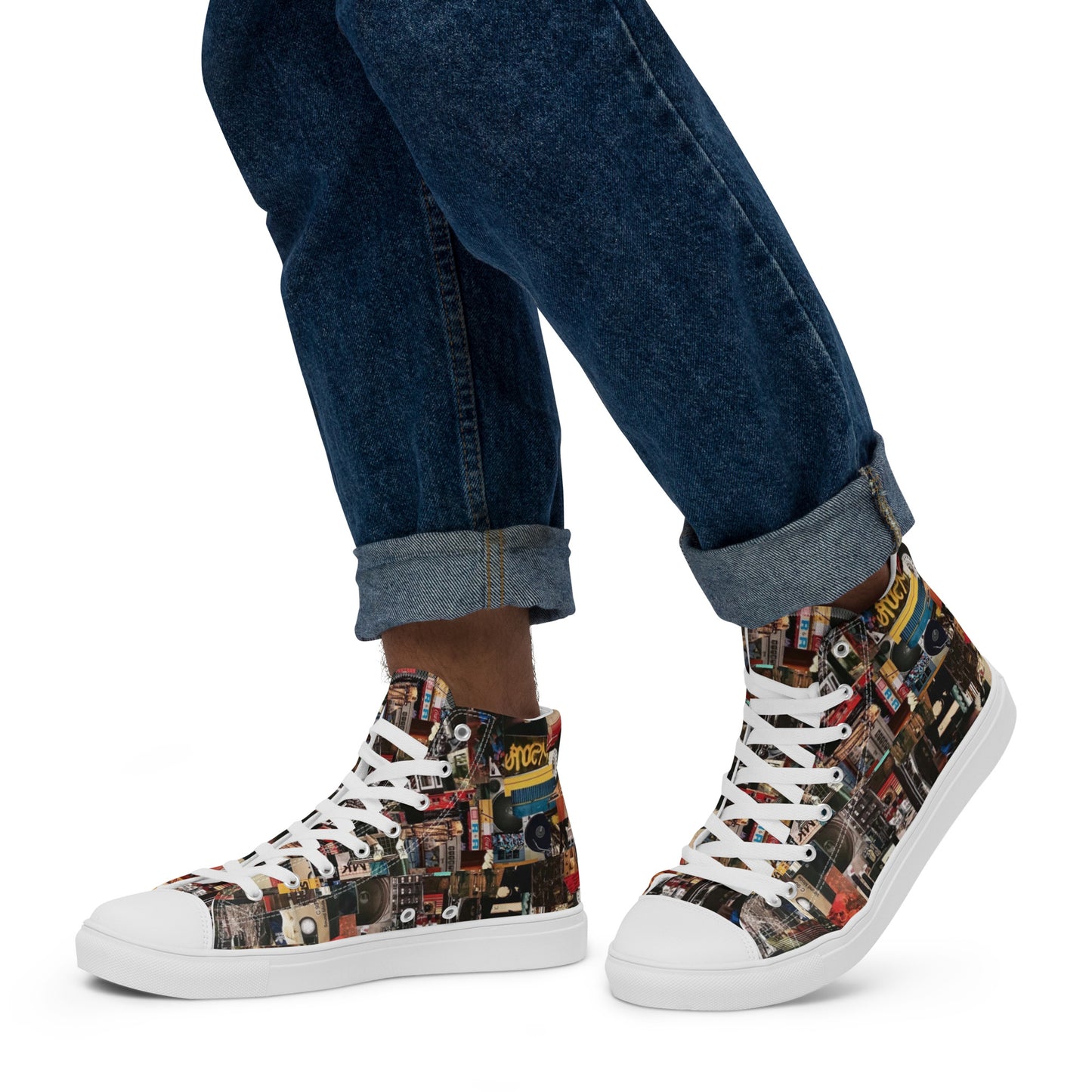 "Boogie Down Bronx" Men’s high top canvas shoes