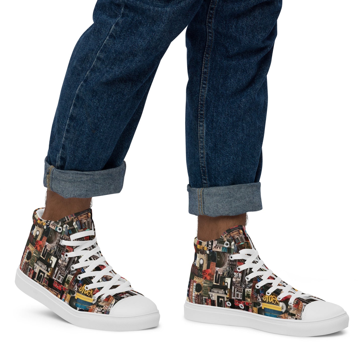 "Boogie Down Bronx" Men’s high top canvas shoes