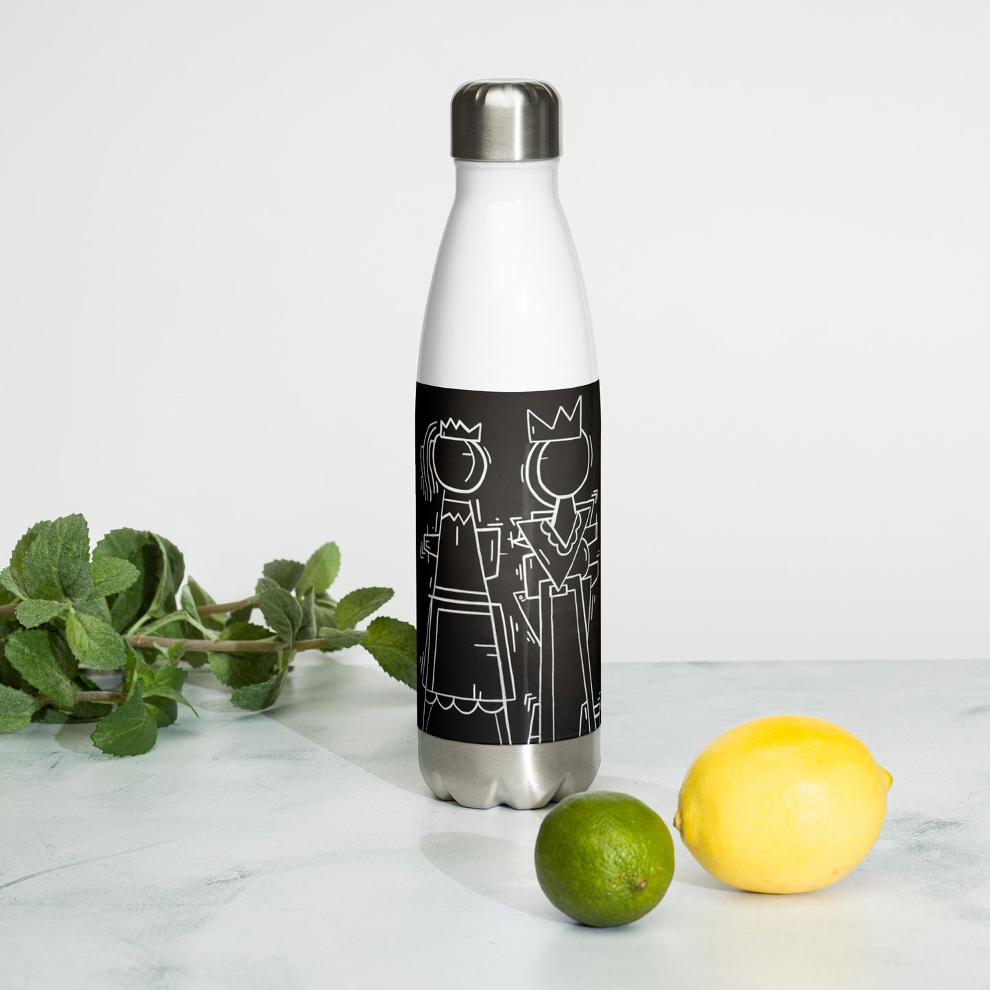 "King and Queen" Stainless Steel Water Bottle