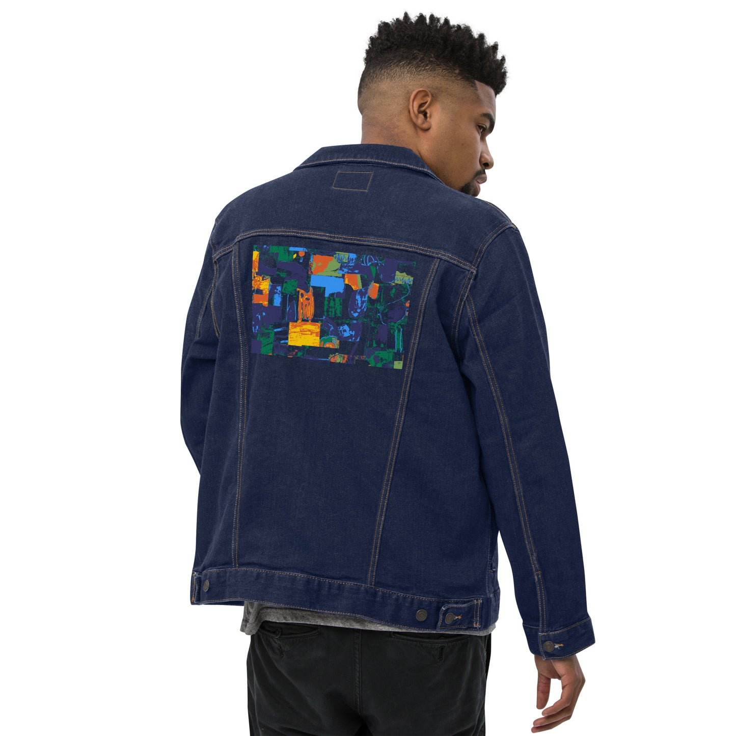 "Rainbow vision of a child" Unisex denim jacket