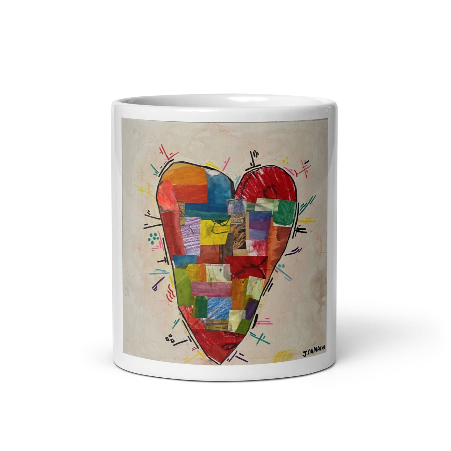 "Putting the pieces back together" White glossy mug