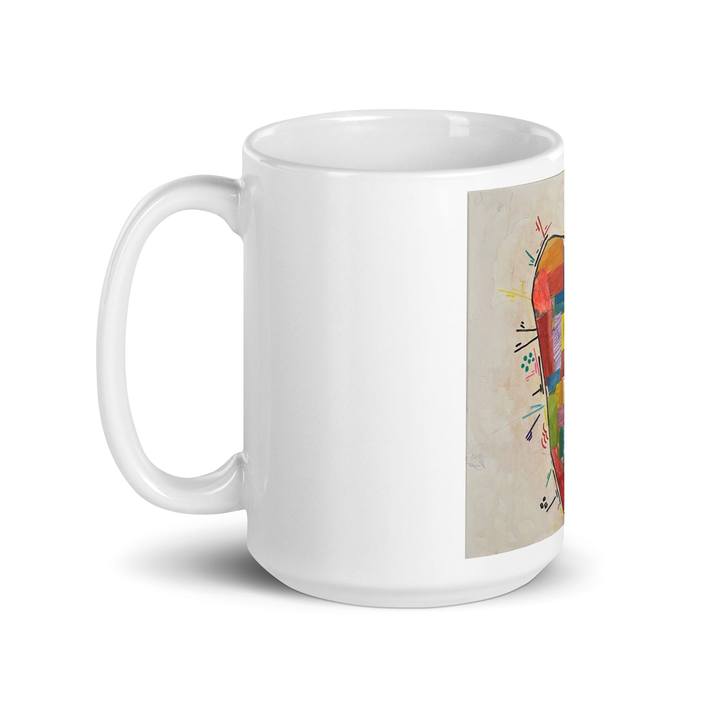 "Putting the pieces back together" White glossy mug